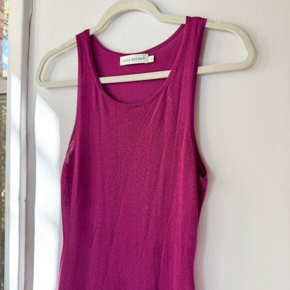 Asta Resort Natalia Maxi Dress Fuchsia Pink Sequin Sparkle Large - Picture 7 of 14